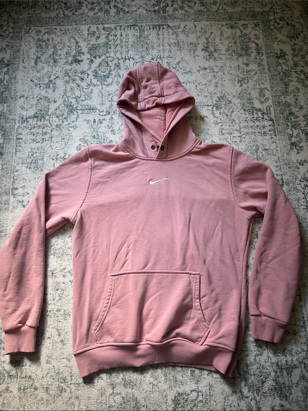 Nike Men's Rose Pink Crewneck Hoodie with Swoosh